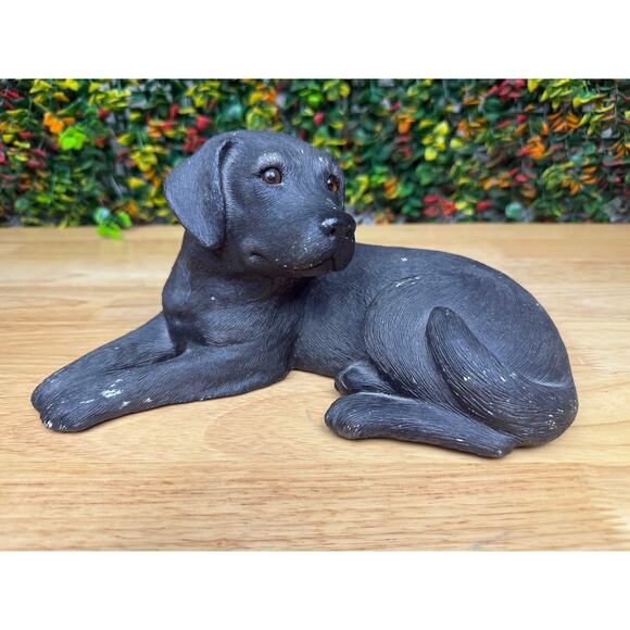 Sandicast Black‎ Labrador Sandra Blue 1984 Vintage Dog Pet Statue Lab Sculpture - Picture 2 of 12